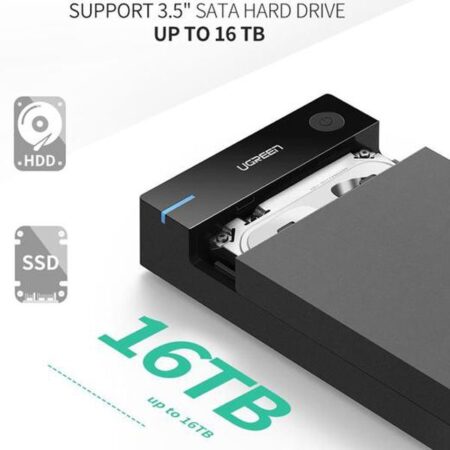 Hộp ổ cứng Ugreen 50423 (Hỗ trợ ổ cứng 3.5 inch SATA, USB 3.0, hỗ trợ 16TB)