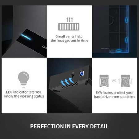 Hộp ổ cứng Ugreen 50423 (Hỗ trợ ổ cứng 3.5 inch SATA, USB 3.0, hỗ trợ 16TB)