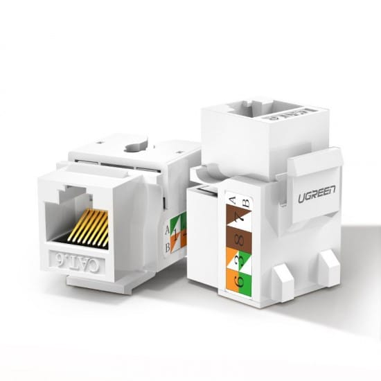 Hạt mạng RJ45 âm tường Cat6 chuẩn 8P8C 1000Mbps Ugreen 80178 cao cấp