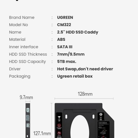 Hộp đựng ổ cứng 2.5in Ugreen 70657