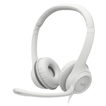 Tai nghe Logitech H390 trắng với mic khử tiếng ồn