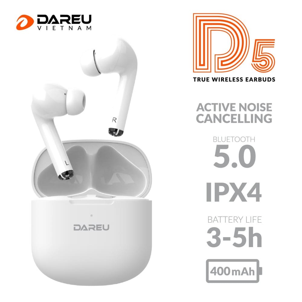 Tai nghe không dây DAREU D5 ANC (TWS EARBUDS, BT 5.0)