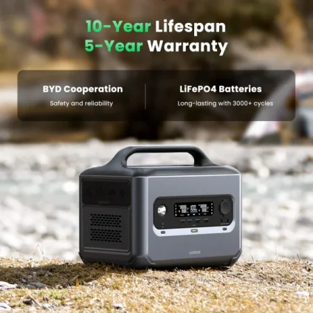 Trạm phát điện PowerRoam 1200Wh Ugreen 15053 (Pin LiFePO4, Sạc nhanh cho ô tô, pin năng lượng mặt trời)