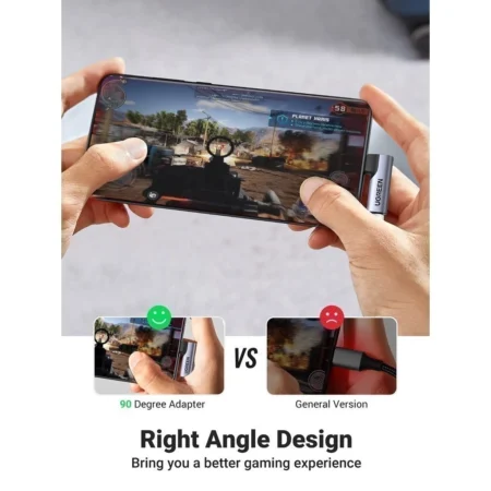 Đầu chuyển Type C sang Audio 3.5mm Ugreen 20194 (bẻ góc 90 độ)