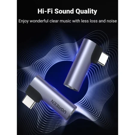 Đầu chuyển Type C sang Audio 3.5mm Ugreen 20194 (bẻ góc 90 độ)