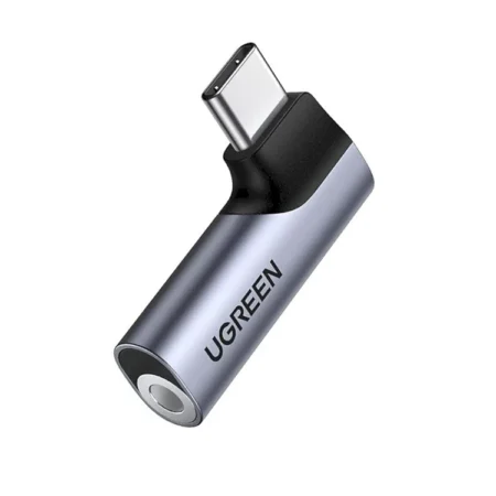Đầu chuyển Type C sang Audio 3.5mm Ugreen 20194 (bẻ góc 90 độ)