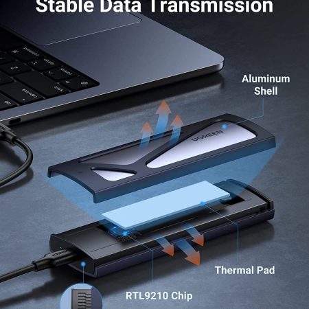 Hộp đựng ổ cứng SSD M.2 NVME PCIE GEN2 Ugreen 70691 (Max 2TB, tốc độ 10Gbps)