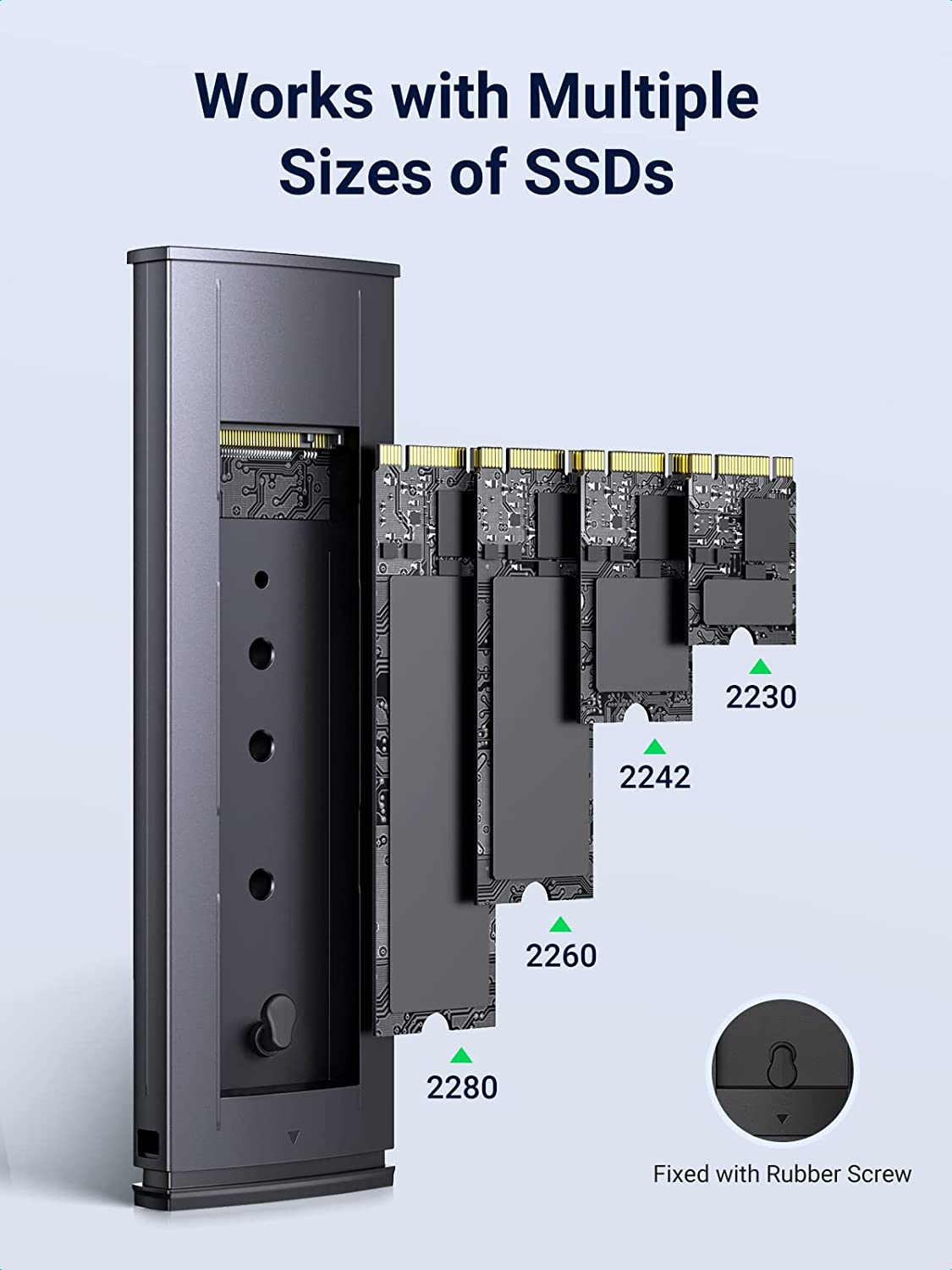 Hộp đựng ổ cứng SSD M.2 NVME PCIE GEN2 Ugreen 70691 (Max 2TB, tốc độ 10Gbps)