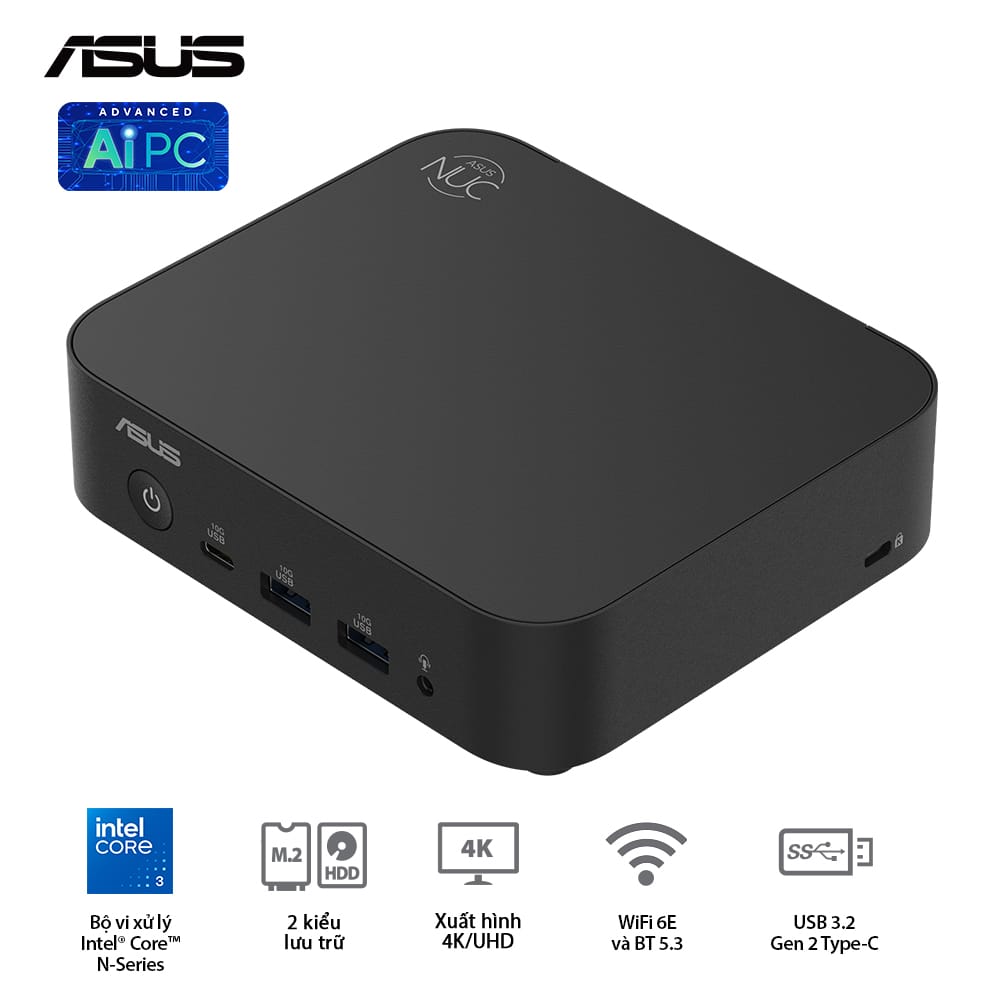 Mini PC Asus NUC 14 Pro N355 (Core Ultra 5-135H / No RAM / No Ổ cứng / VGA onboard / No OS / 36 tháng) 90AR00M2-M000D0
