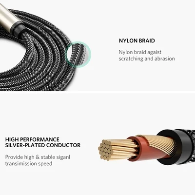 Dây cáp chuyển audio 3.5mm sang 6.5mm AV127