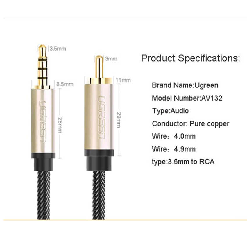Dây cáp Coaxial ra 3.5mm Ugreen AV132