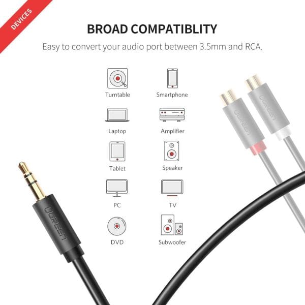 Dây cáp chuyển audio 3.5mm sang RCA AV109
