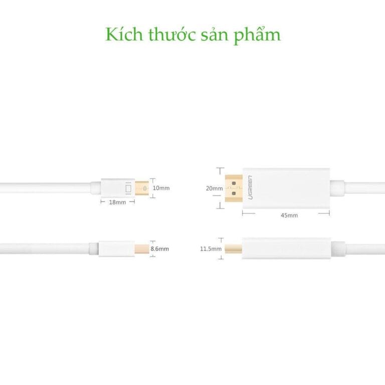 Dây Cáp Mini Displayport sang HDMI dương Ugreen MD101 (Hỗ trợ 4k)