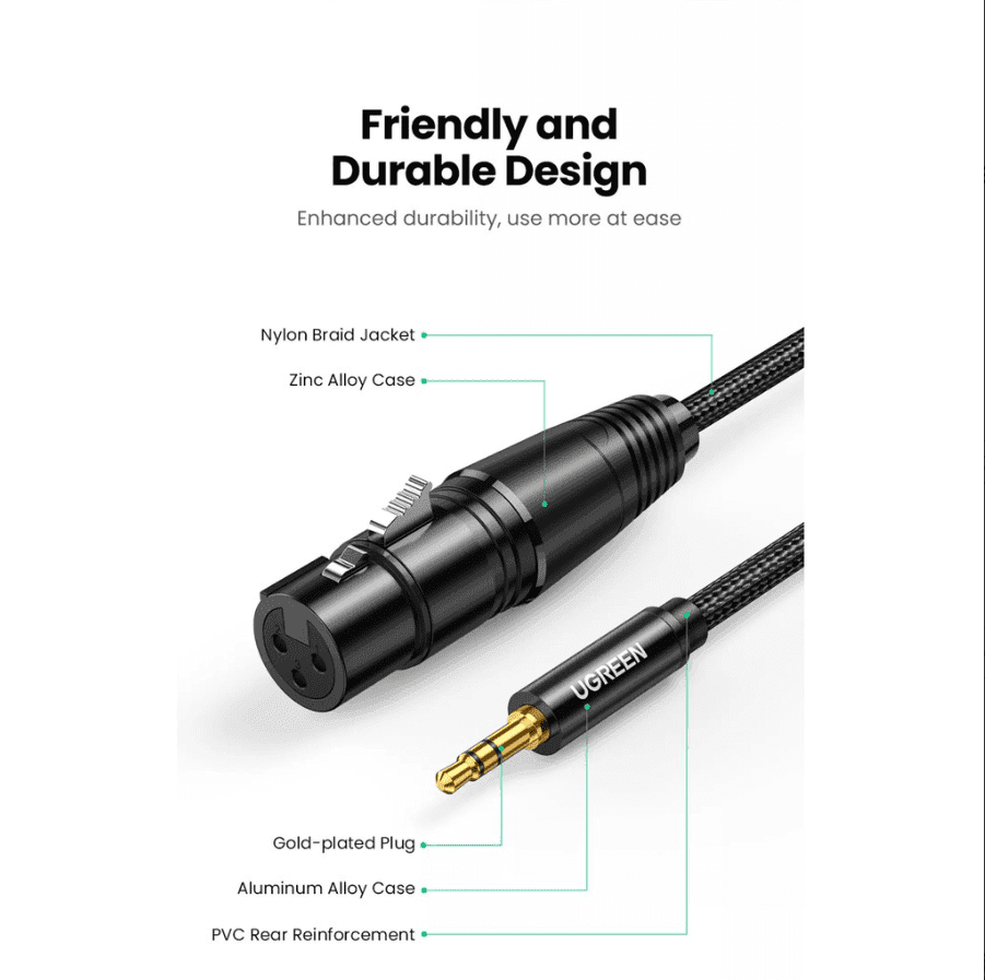 Dây cáp 3.5mm ra canon XLR Ugreen AV182
