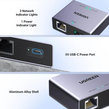 Đầu chia mạng 1 ra 2 Ugreen 45311 (10/100/1000 Mbps)