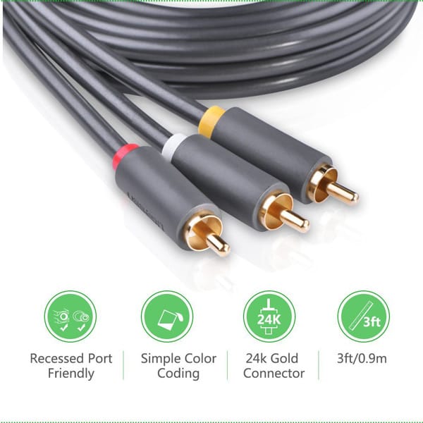 Dây cáp âm thanh 3 jack RCA Ugreen AV105