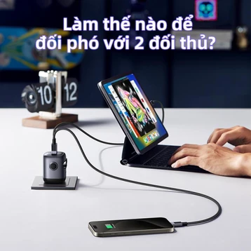 Củ sạc Ugreen X662 robot 65W (2*USB-C+USB-A+GaN)