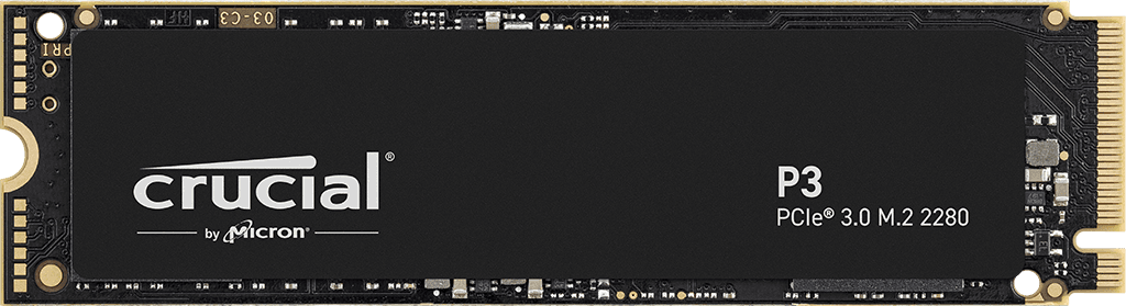 SSD Crucial P3 NVMe 3D-NAND M.2 PCIe Gen3 (500GB-2TB)