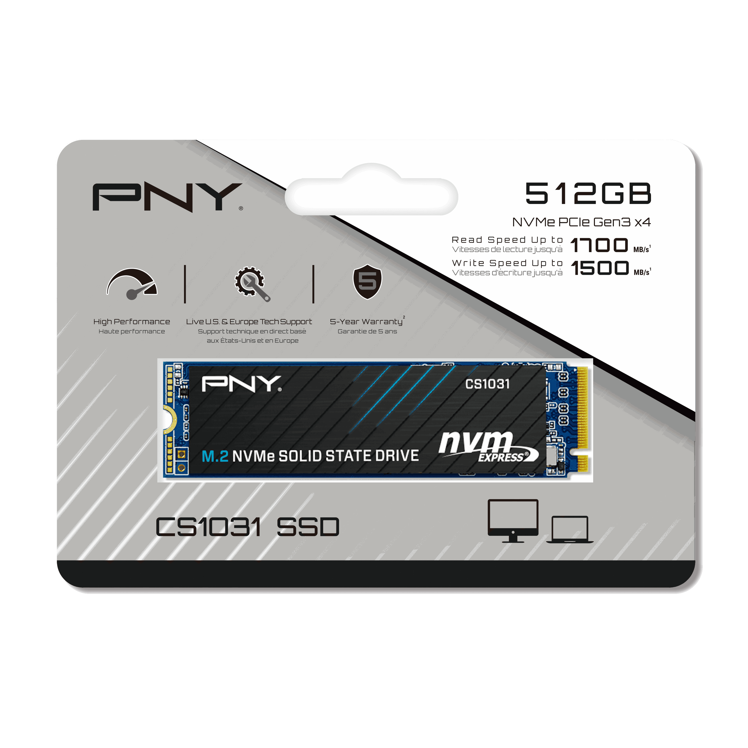 SSD PNY CS1031 M.2 PCIe Gen3 NVMe (256GB-500GB)
