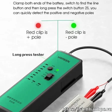 Thiết bị test mạng Ugreen 65147 (RJ11 RJ45 | Pin sạc)