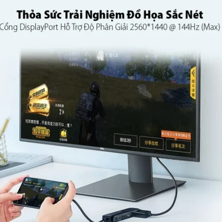 Hub USB-C Ugreen 60568 3 in 1 (VGA + HDMI + DP)