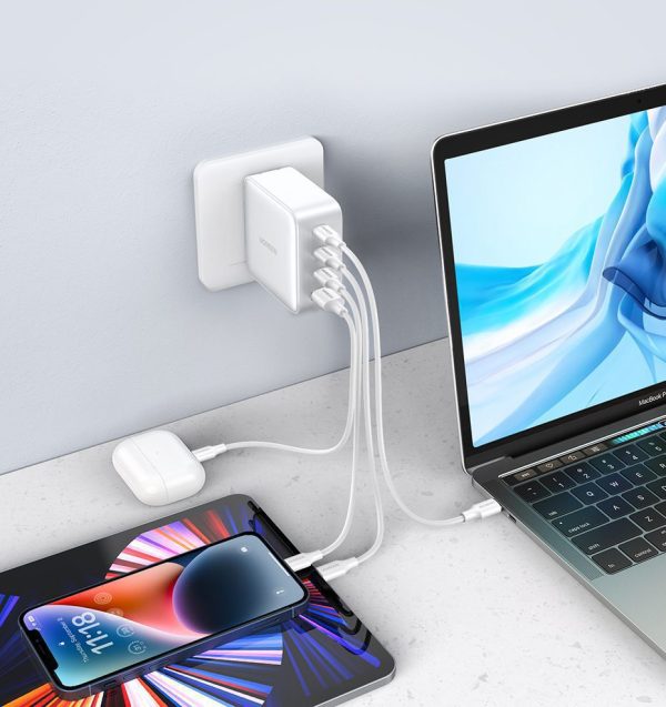 Củ sạc 100W Ugreen 90575 GaN 3 cổng (USB-C, USB-A, kèm dây cáp)