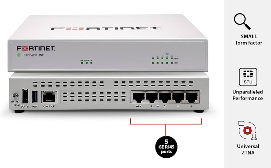 FortiGate Fortinet FG-40F Next Generation Firewall (4xGE RJ45 + 1xWAN + 1xDMZ + WiFi6 dual-band)