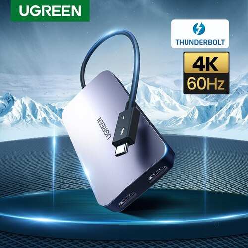 Hub USB-C Ugreen 40869 2 in 1 (2 cổng Hdmi âm | Hỗ trợ 4K@60Hz)