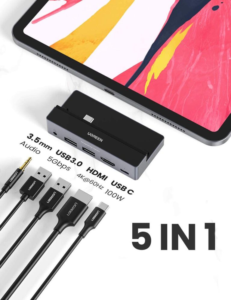 Hub USB-C Ugreen 70688 5 in 1 (USB 3.0 A Female * 2, HDMI*1, 3.5mm Audio*1)