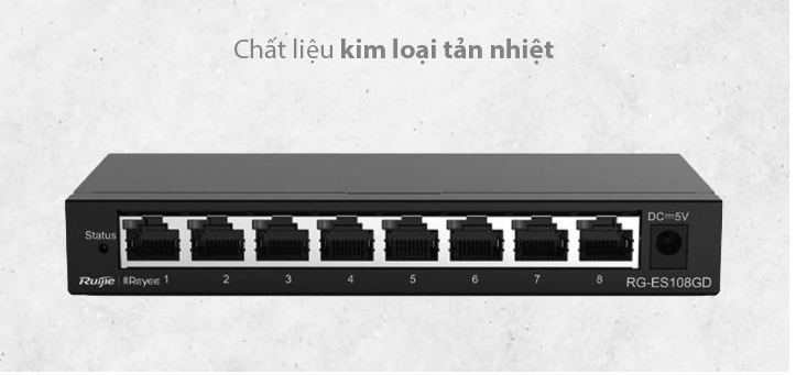 Switch RUIJIE RG-ES108GD 8 cổng tốc độ Gigabit cao