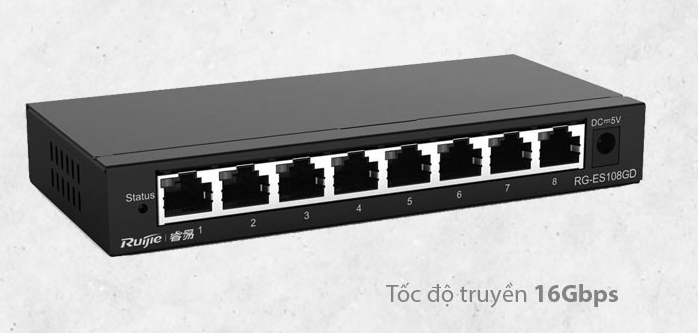 Switch RUIJIE RG-ES108GD 8 cổng tốc độ Gigabit cao