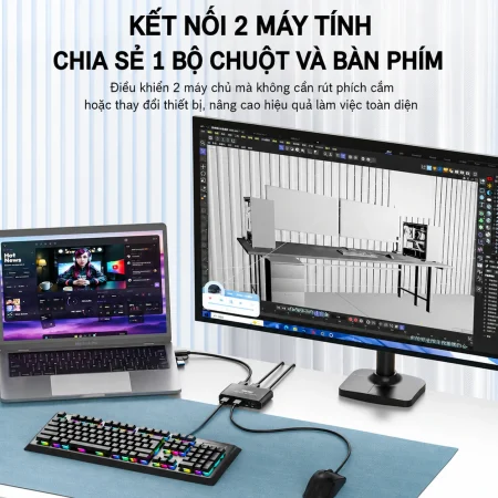 Hub USB 3.0 4 cổng Unitek U1354A (Tốc độ truyền dữ liệu 5Gbps, Vỏ nhôm cao cấp, Cổng cấp nguồn phụ USB-C)