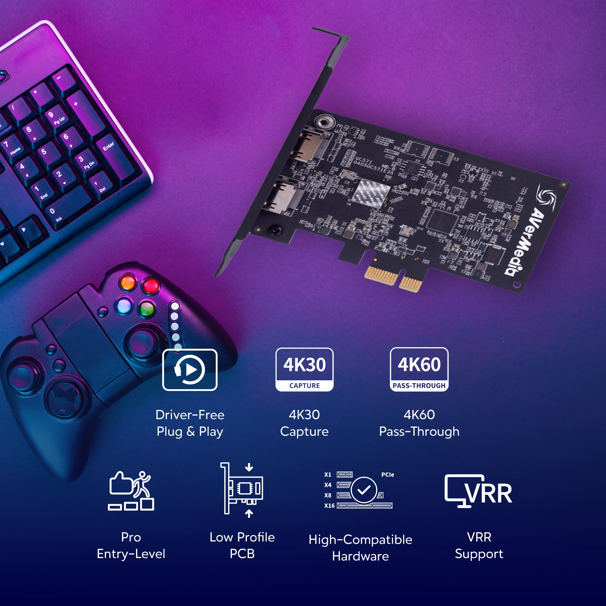 Card ghi hình Live Streamer AVerMedia GC571 (hỗ trợ 4K@60Hz)