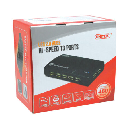 Hub USB 2.0 13 cổng UNITEK Y-2132 (480Mbps, nguồn 5V-4A)