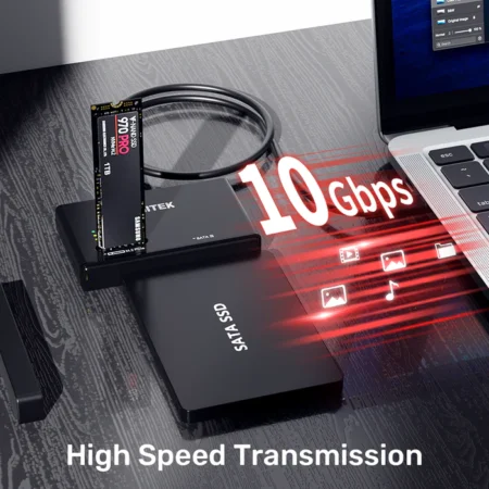 Cáp Type-C sang M.2 và SATA UNITEK S1232A01-EU (10Gbps, nguồn 12V 2A)