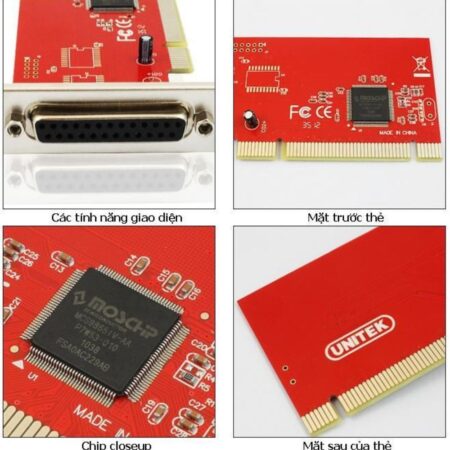 Card PCI-E sang COM 25 UNITEK Y-7505 (Tương thích chuẩn IEEE1284, hỗ trợ chế độ SPP, EPP và ECP)