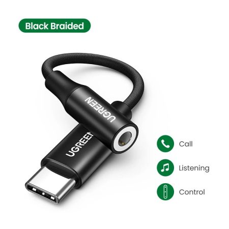 Dây chuyển Type C sang Audio 3.5mm Ugreen AV161 (Chip DAC)