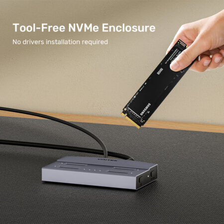 Docking Station SSD M.2 UNITEK S1243BGY01-US (USB-C, 40Gbps, 4 slot M-Key & B+M Key)
