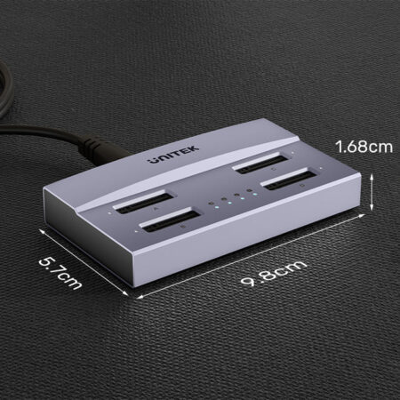 Docking Station SSD M.2 UNITEK S1243BGY01-US (USB-C, 40Gbps, 4 slot M-Key & B+M Key)