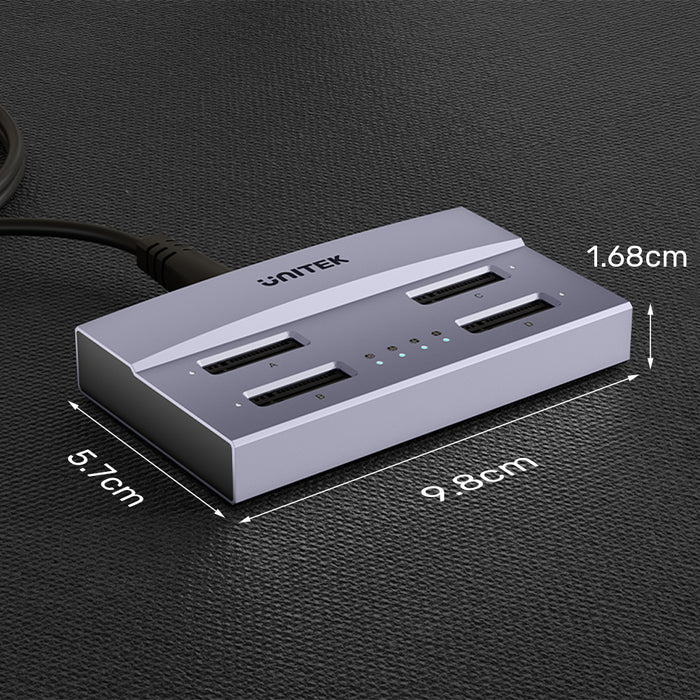 Docking Station SSD M.2 UNITEK S1243BGY01-US (USB-C, 40Gbps, 4 slot M-Key & B+M Key)