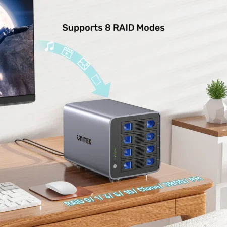 Thiết bị lưu trữ RAID Unitek S1301AGY01-EU (4 Bay, 5Gpbs, Hỗ trợ dung lượng 40TB)