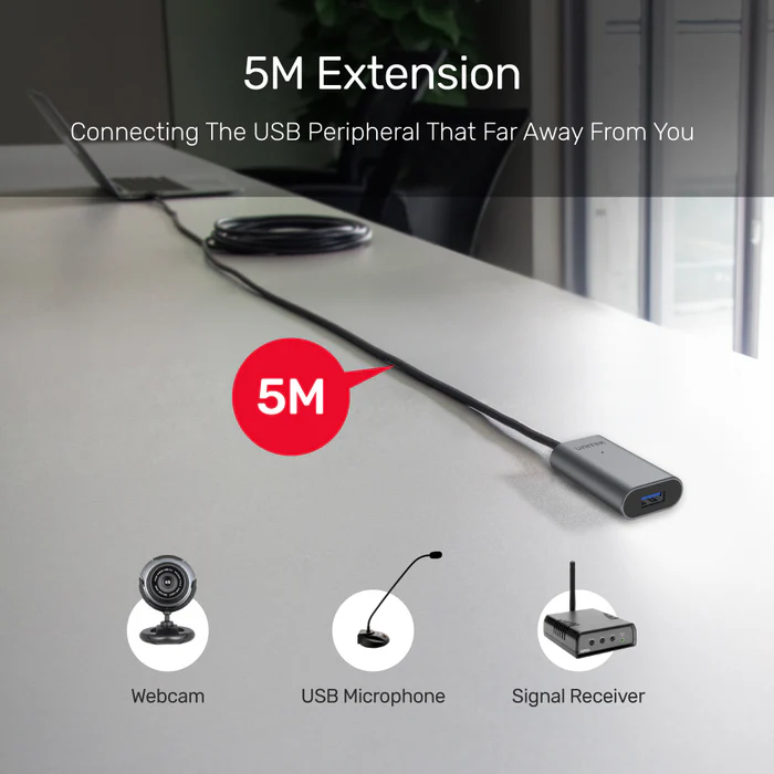 Cáp nối dài Type-C sang USB 3.0 UNITEK U304A (5m, 5Gbps)