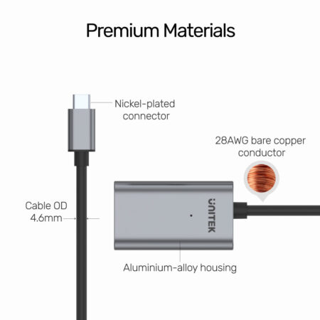 Cáp nối dài Type-C UNITEK U305A (5m, 5Gbps)