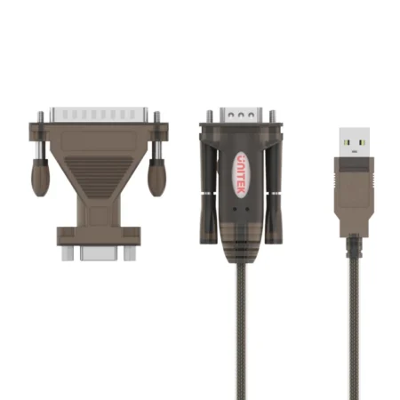 Cáp USB sang RS232 DB25M DB9F UNITEK Y-105A (dài 1.5m, 1.2Mbps)