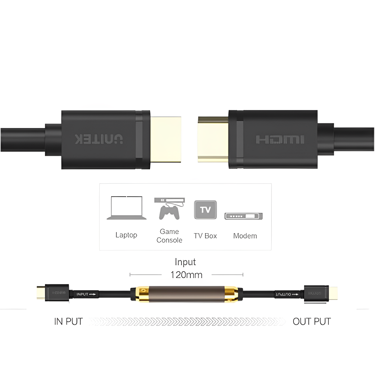 Dây cáp HDMI 1.4 Unitek Y-C (Hỗ trợ 4K@30Hz, 3D, 10.2 Gbps)