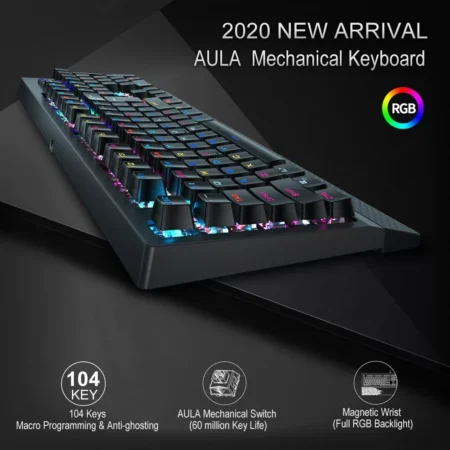 Bàn phím cơ AULA S2018 (Full size, Black Switch)
