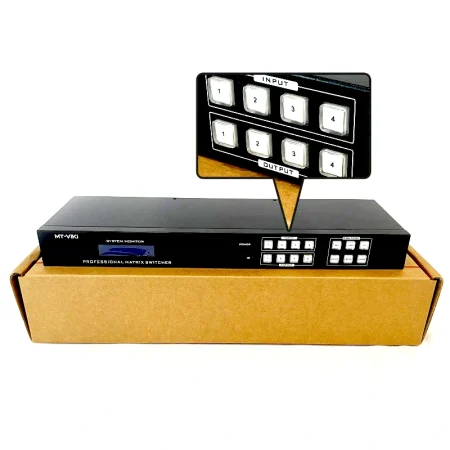 Bộ chuyển mạch KVM HDMI Matrix 4×4 MT-VIKI MT-HD44L (Hỗ trợ 4K@30Hz, Khoảng Cách 15m)