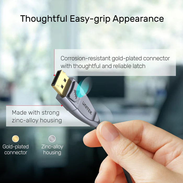 Dây Cáp Displayport 1.4 Unitek GY (Hỗ trợ 8K@60Hz, 3D, HDR, 32 Gbps)