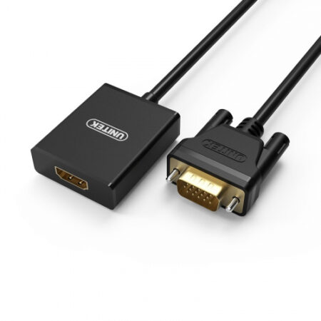 Dây cáp chuyển VGA sang HDMI Unitek V112A (hỗ trợ full HD, hỗ trợ âm thanh)