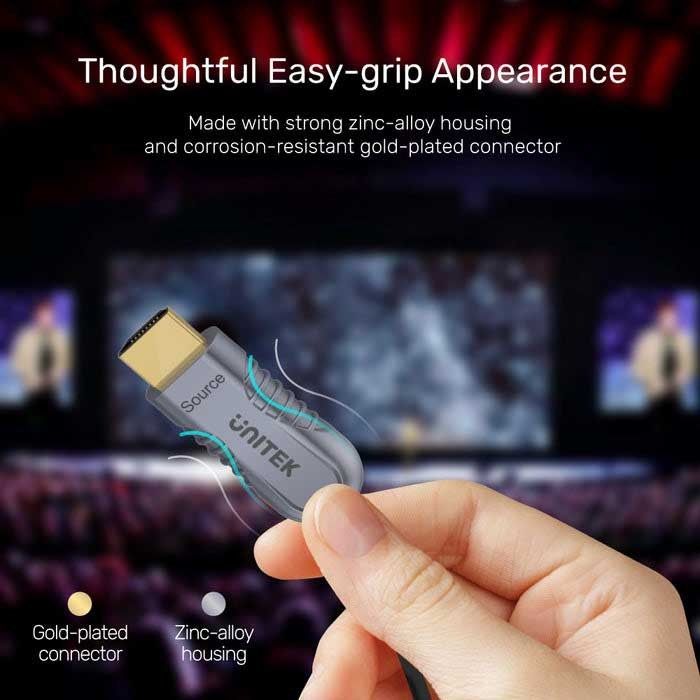 Dây cáp quang HDMI 2.1 Unitek DGY (Hỗ trợ 8K@60Hz, 3D, HDR, 48 Gbps)